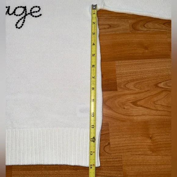 Workshop Republic Clothing Women Sz S ‘Bon Voyage’ White Cotton Knit Sweater New - Picture 11 of 16